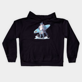 Seriously Anime Surfer Shark Kids Hoodie